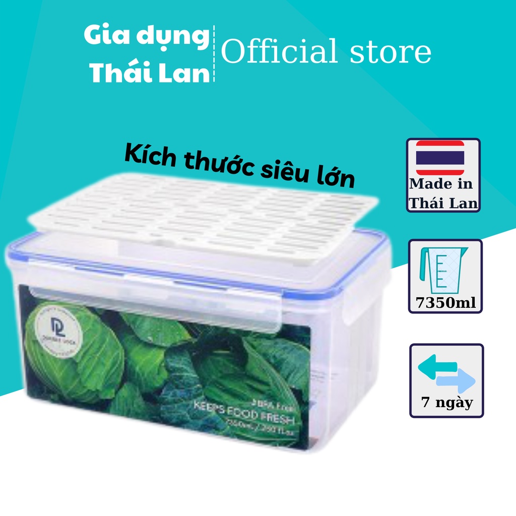 Hộp nhựa đựng thực phẩm Double Lock Thái Lan, chất liệu nhựa PP bảo quản thức ăn luôn tươi ngon dung tích 2900-7350 ml