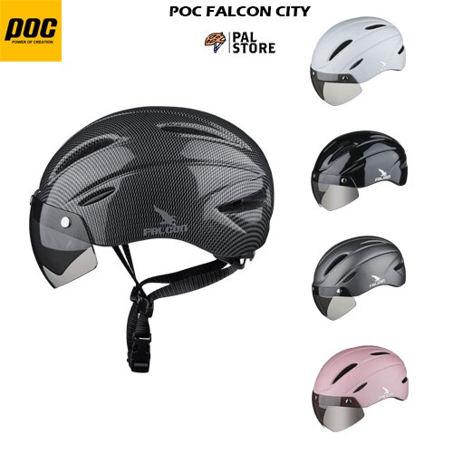 Mũ bảo hiểm xe đạp POC FALCON CITY có kính - Chính hãng kèm Box và Túi đựng