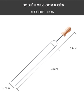 Xiên nướng BBQ Campingmoon MK-8 (Bộ 08 cái)