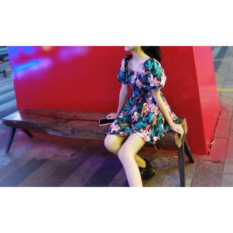 [HÀNG ORDER 3-5 ngày] Váy Hoa Nhí Cổ Vuông Đầm Hoa Nữ Tay Bèo Dáng Dài Váy Vintage Siêu Hot | BigBuy360 - bigbuy360.vn