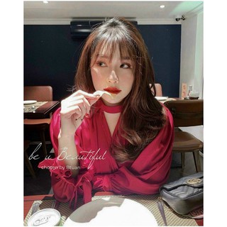 Áo lụa nữ choker cổ cao cấp