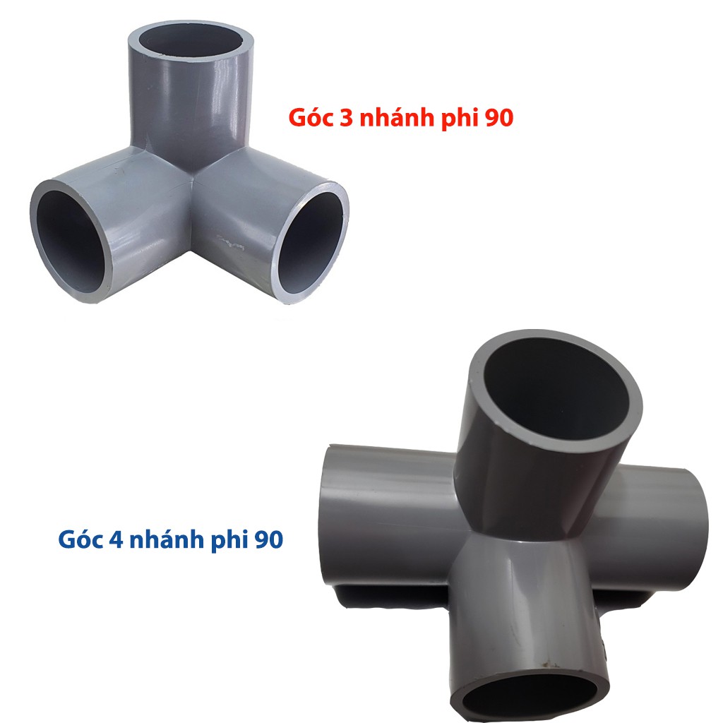 2 chiếc co góc 3 nhánh hoặc 4 hướng nhựa pvc 48 (49). 3 ngả, thập góc ống pvc