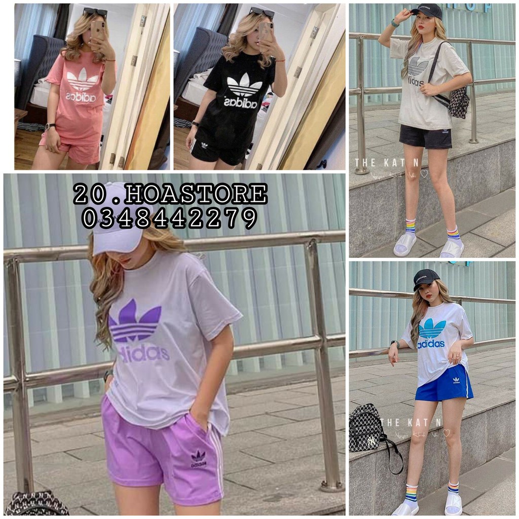 BỘ THỂ THAO NỮ 9 MÀU - SET ĐỒ THỂ THAO NỮ ÁO CỘC QUẦN CHẠY SỌC HOT