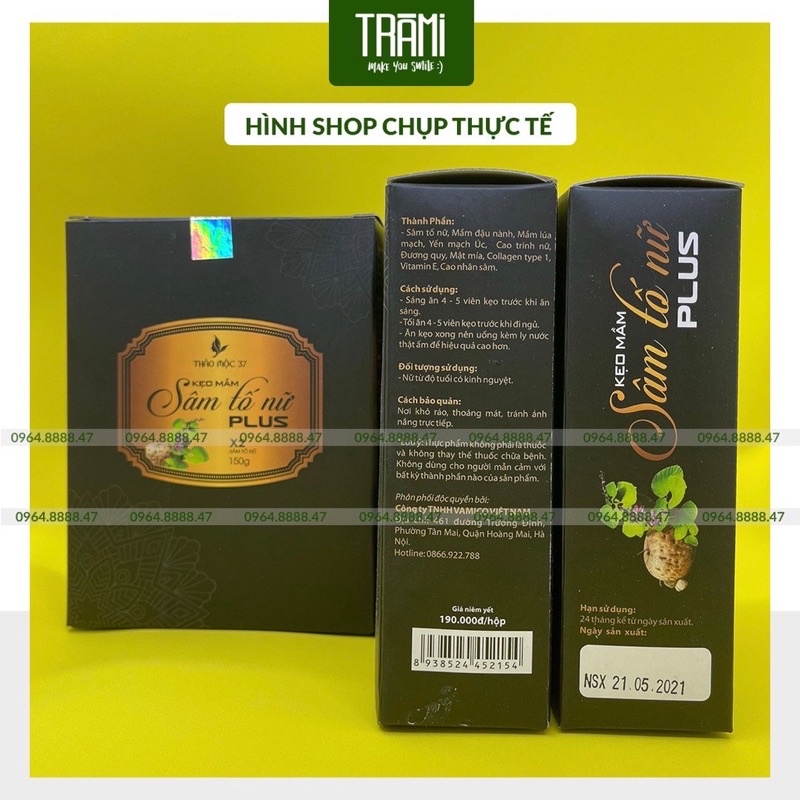 Hàng Hot [Mẫu Mới Chính Hãng] Kẹo Mầm Sâm Tố Nữ Plus X2 Thảo Mộc 37,Tăng Size Vòng 1 Nhanh. | BigBuy360 - bigbuy360.vn
