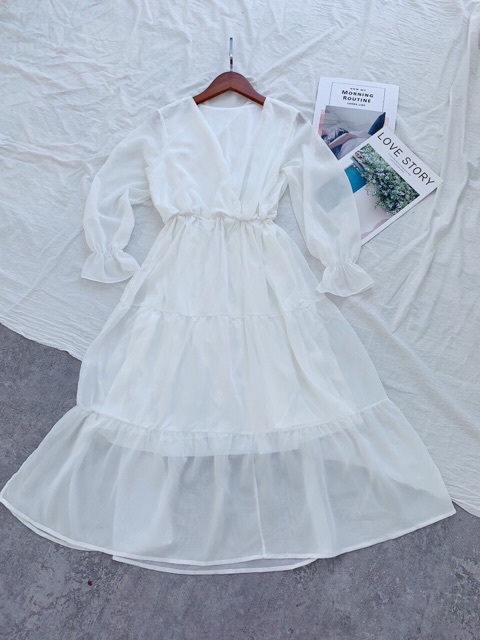 Đầm maxi BlaPink thiết kế xòe dài tay kín đáo T168 | BigBuy360 - bigbuy360.vn