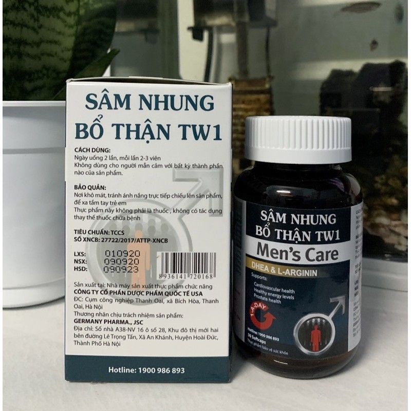 Sâm nhung bổ thận TW1 Bổ thận, tráng dương, mạnh gân cốt, tăng cường sinh lý hiệu quả lọ 30 viên