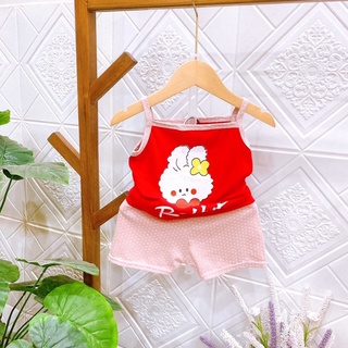 Bộ hai dây siêu xinh chất liệu cotton cho bé gái