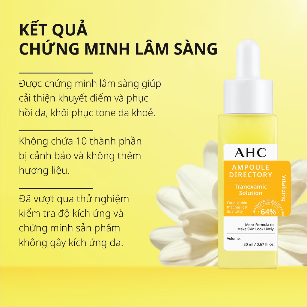 Tinh Chất Cô Đặc Mờ Thâm Nám &amp; Dưỡng Trắng AHC Ampoule Directory Tranexamic Solution 20ml