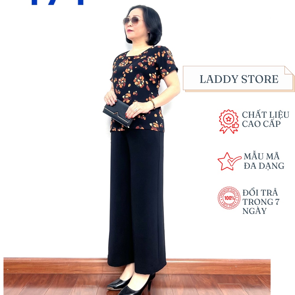 Quần Áo Trung Niên Cao Cấp Bộ đồ phối áo lụa hàn châu, quần đũi Siêu mềm Siêu mát - Laddy store