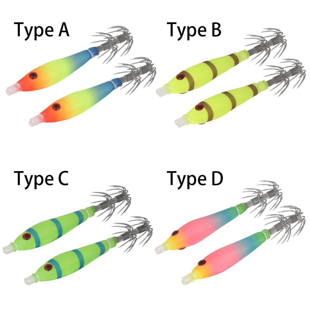 Set 2 Mồi Câu Cá Hình Con Mực Có Móc Câu Tiện Dụng