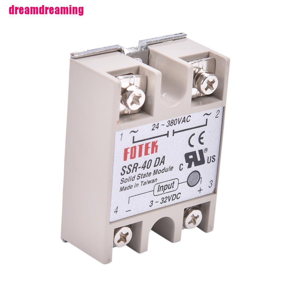 [DM]Industrial Solid State Relay SSR 40A with Protective Flag SSR-40DA 40A DC control AC