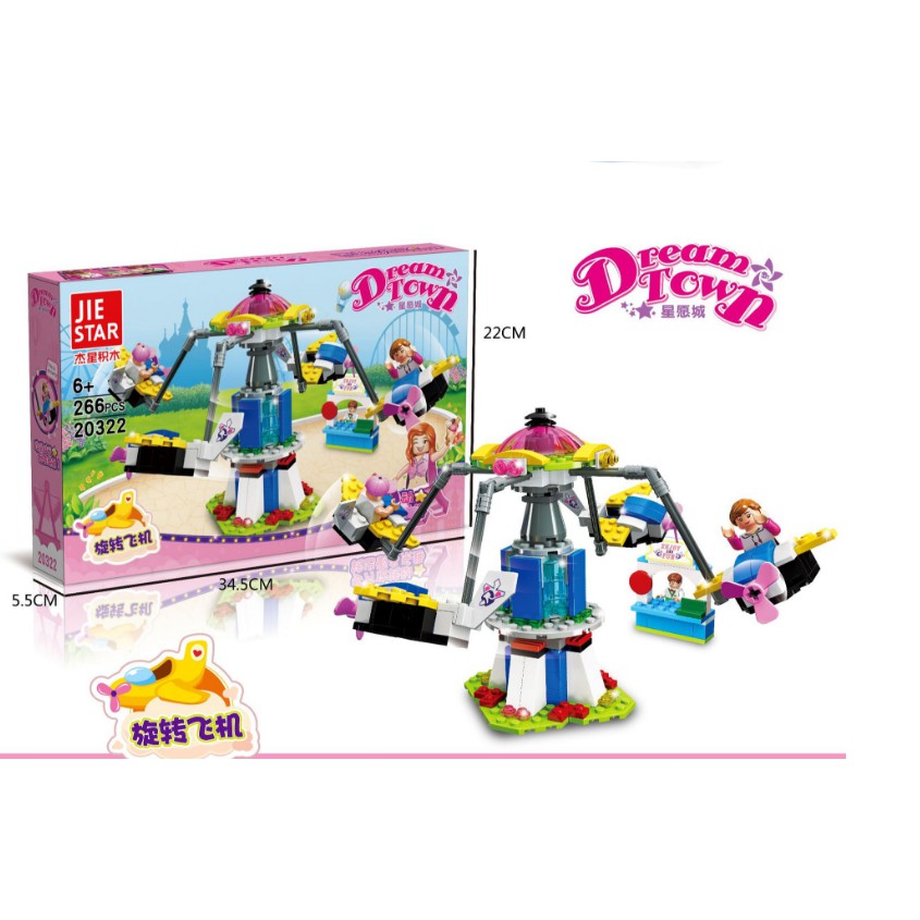 Mô hình đu quay công viên cho bé gái đồ chơi lắp ghép lego trẻ em