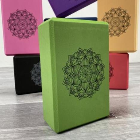 Gạch tập yoga xốp Eva nặng 200g in hoa mandala - Yoga blocks  BN