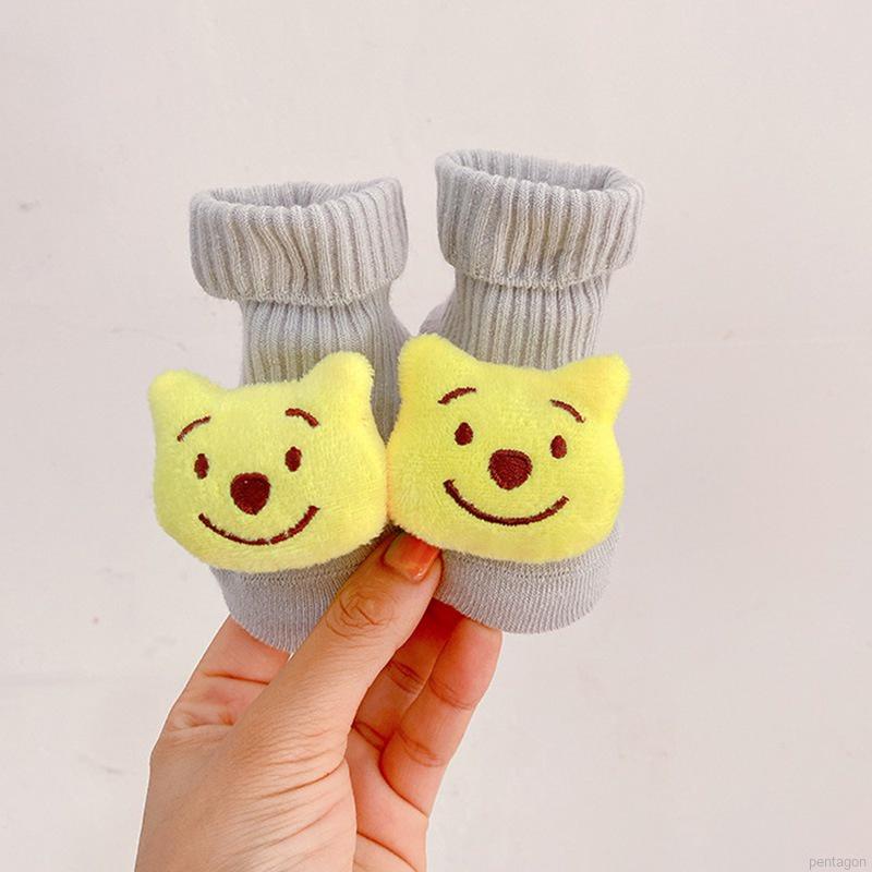 Vớ đan len chống trượt họa tiết hoạt hình dễ thương cho trẻ sơ sinh