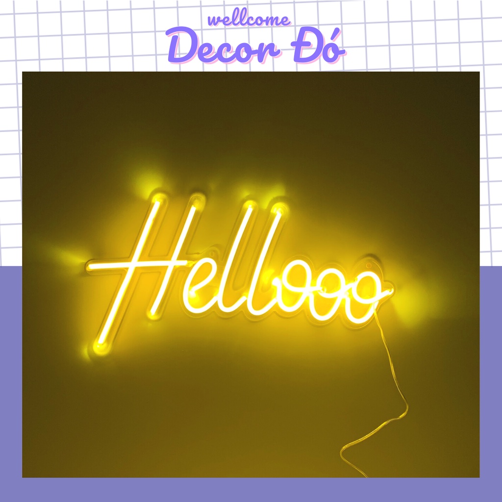 Đèn NeonSign | HELLOOO | Kích Thước 40x23cm | Quà Tặng Trang Trí Cực Chất , Siêu Sáng & Tiết Kiệm Điện Với Led 12v