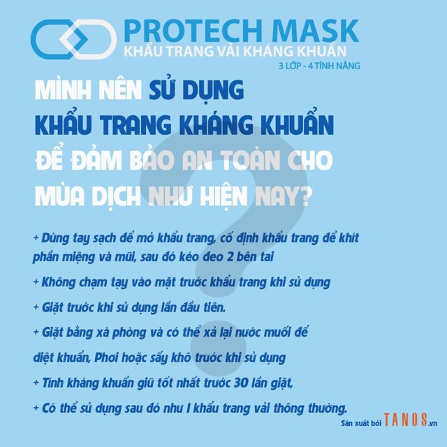 Khẩu trang vải kháng khuẩn Protech Mask