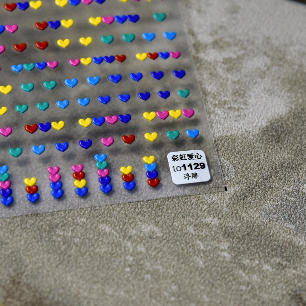 Miếng Dán Trang Trí Móng Tay Họa Tiết Trái Tim Nhỏ Xinh Xắn