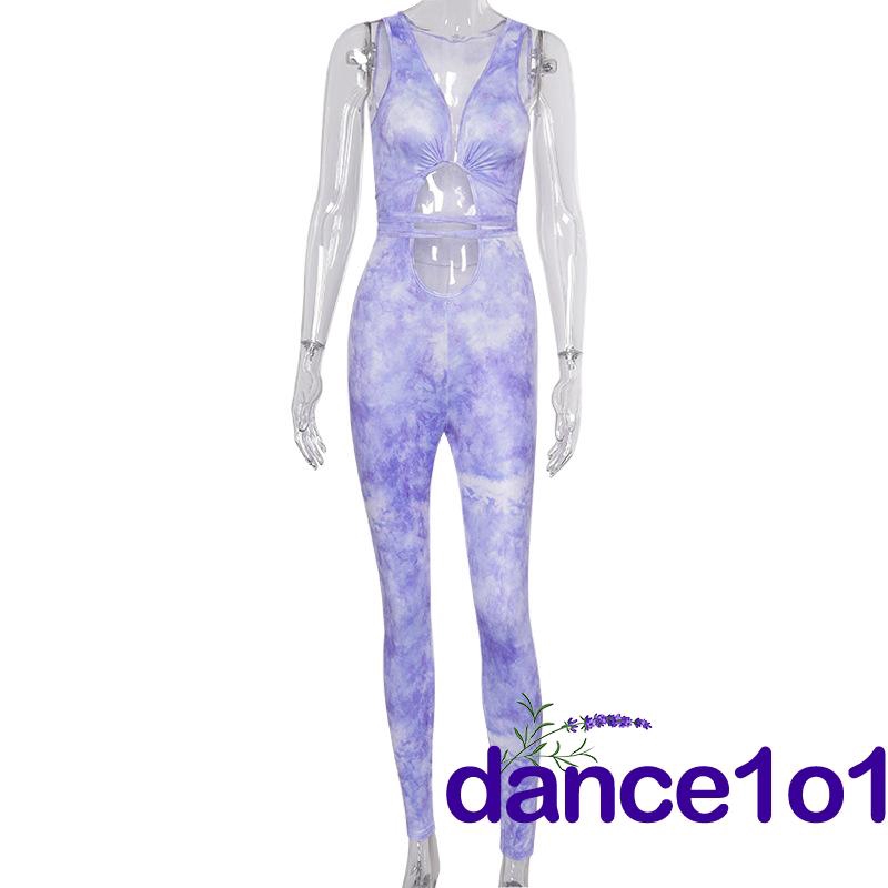 Bộ áo sát nách cổ V khoét sâu liền quần dài siêu quyến rũ cho nữ