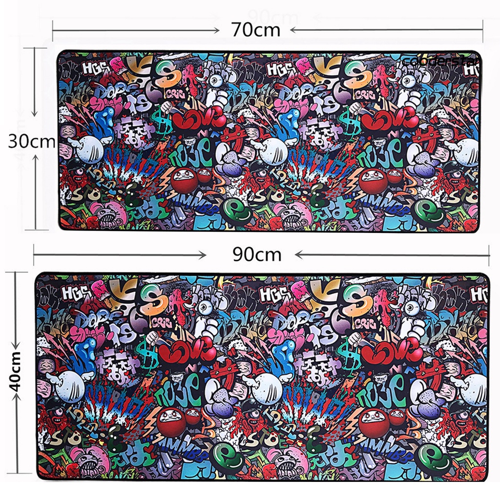 Tấm lót chuột và bàn phím máy tính cỡ lớn chống trượt in họa tiết Graffiti Zuoya
