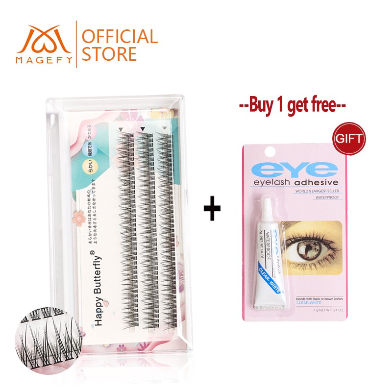 Hộp Lông Mi Giả MAGEFY Hình Đuôi Cá 10mm Màu Đen Tự Nhiên Trọng Lượng Nhẹ Dễ Sử Dụng