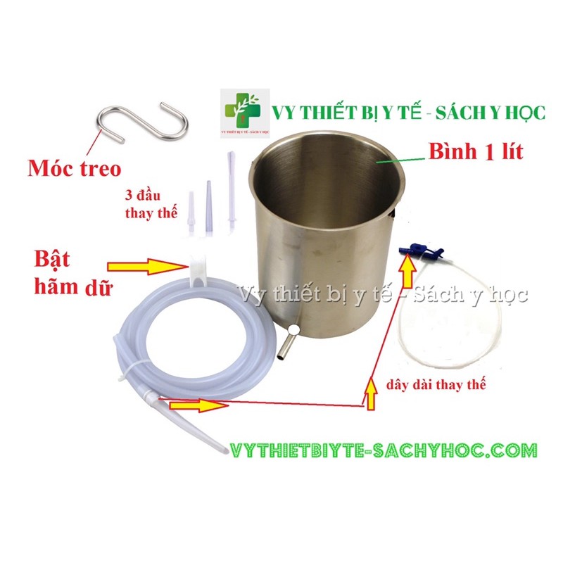 Bốc thụt thông minh 1L ( Bộ dụng cụ thải độc đại tràng )  Bộ dụng cụ thải độc đại tràng (Coffee Enema Bucket)