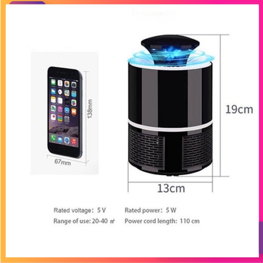Máy Bắt Muỗi Thông Minh, Đèn Bắt Muỗi Thu Hút Công Trùng Hiệu Quả Bằng Đèn Led Kèm Dây Cắm USB ( bảo hành 12 tháng)