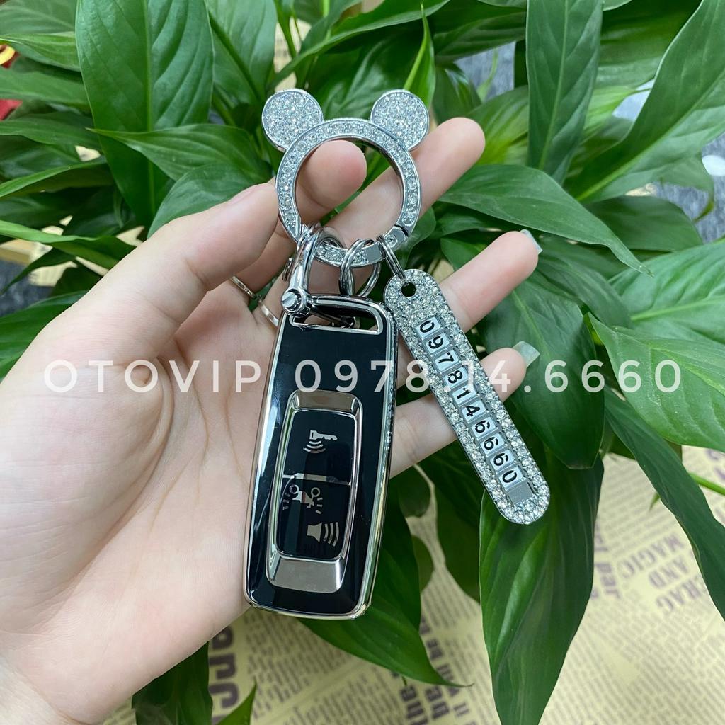 Ốp TPU 2 nút nhỏ viền bạc bảo vệ chìa khóa xe máy Smartkey Honda 2022 Vision, SH Mode, Air Blade, Lead,....