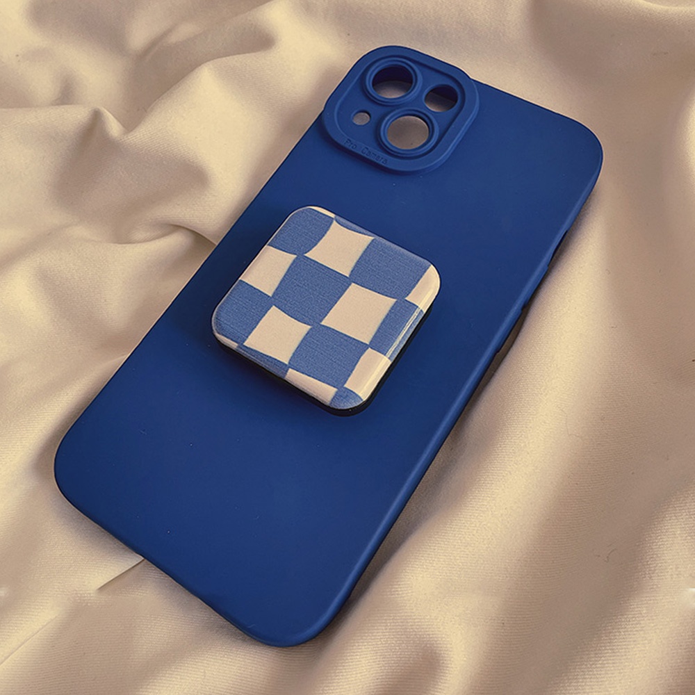 Giá Đỡ Điện Thoại Dạng Nhẫn Đeo Tay Bằng Silicon Họa Tiết Kẻ Sọc