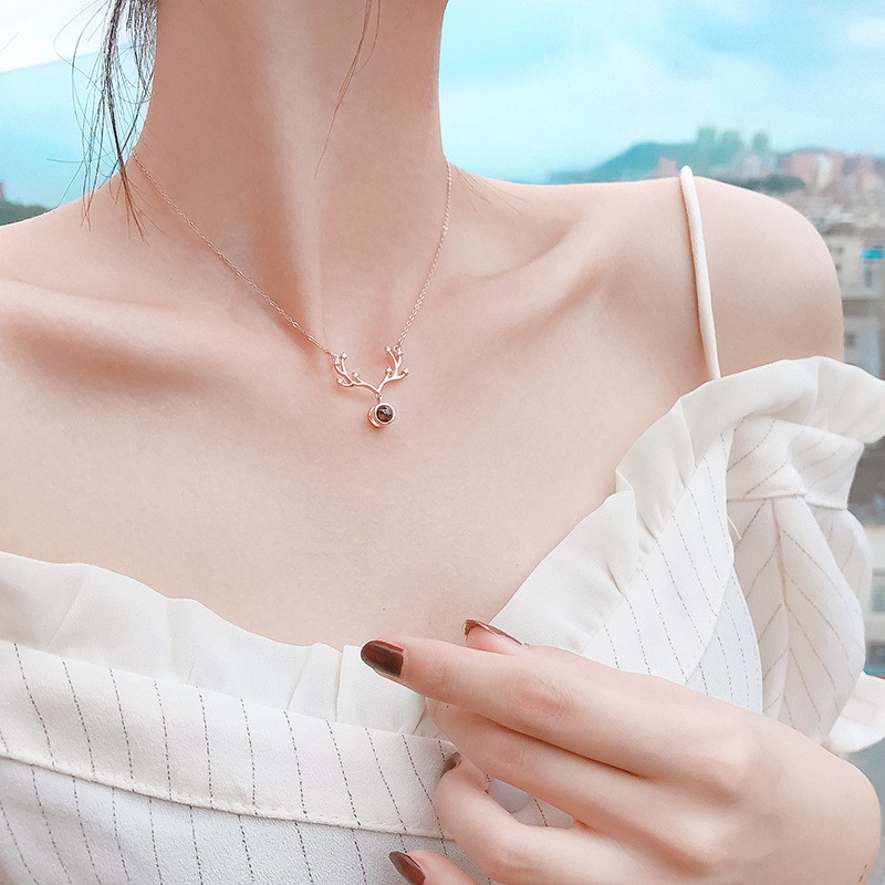 [Mã FASHIONCB232 hoàn tối đa 15K xu đơn 50K] Vòng cổ Bạc 925 hình gạc sừng thời trang cho nữ | BigBuy360 - bigbuy360.vn