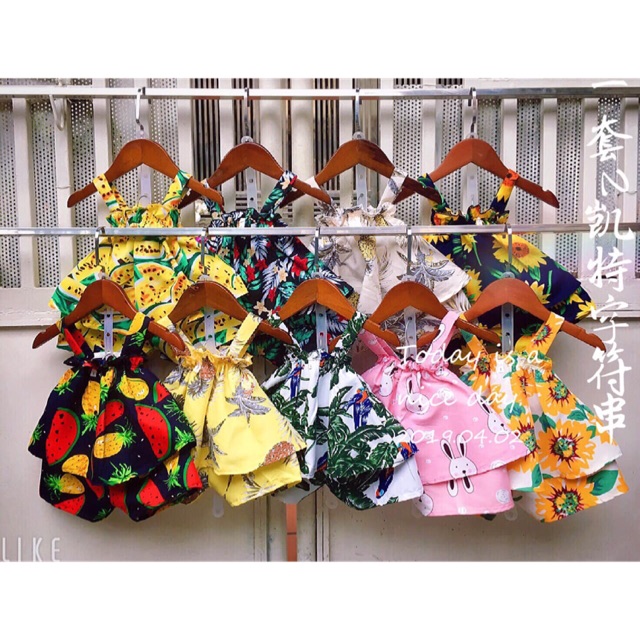 set 4 bộ 2 dây bé gái