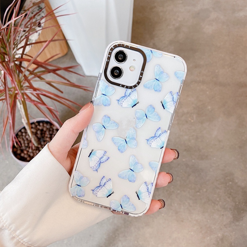 Ốp điện thoại TPU silicon họa tiết bướm thích hợp cho Iphone 7 8 Plus X XS XR 11 12 13 Pro Max SE