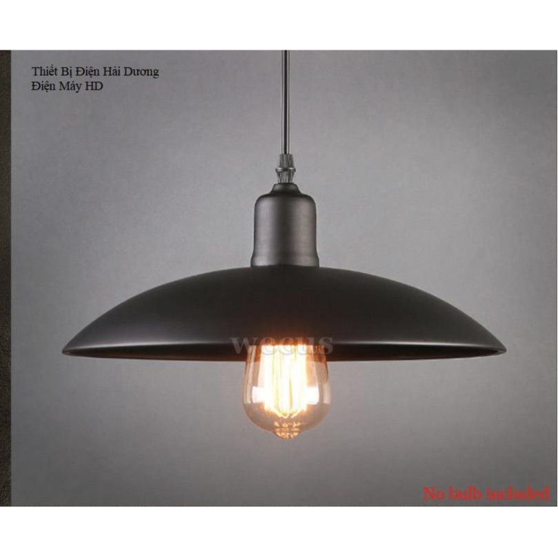 Chao đèn thả trang trí hình đĩa TN021 (Đen) - Tặng kèm bóng led 3w - Energy Green Lighting - Bảo hành 12 tháng