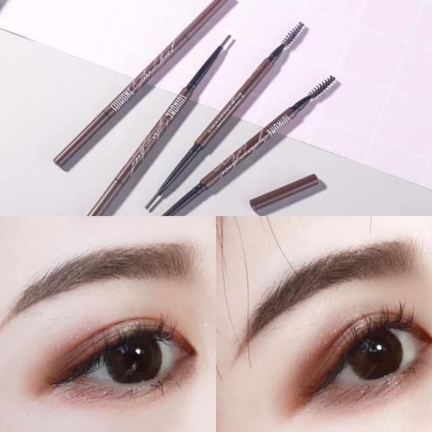 (SALE) Bút kẻ lông mày 2 đầu Slim Sketch Eyebrow Pencil nội địa Nhật Bản