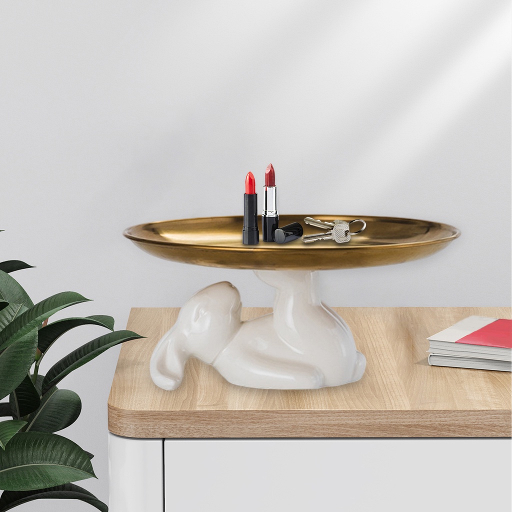 [Dolity2] Khay Đựng Trái Cây / Thức Ăn / Thức Ăn Hình Thỏ Dễ Thương Có Đế Siêu Bền Cho Phòng Ngủ
