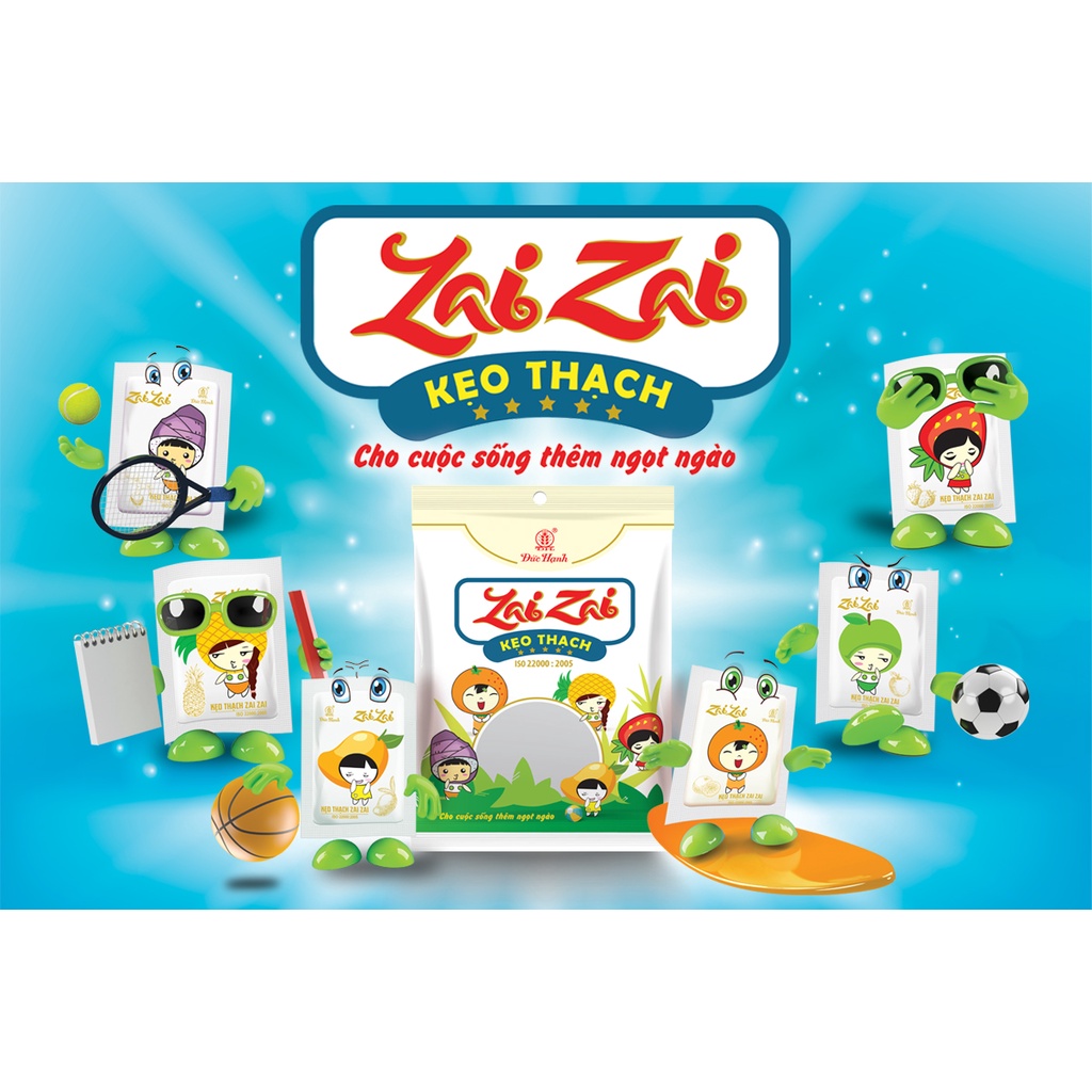 Kẹo Thạch Zaizai Vuông gói 350gr - Đức Hạnh