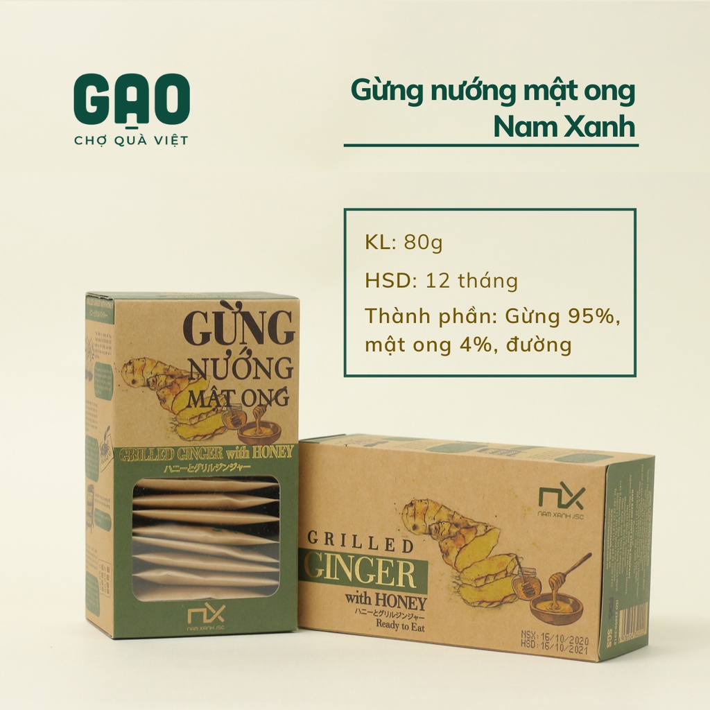 Combo 5 hộp gừng nướng mật ong - Nam Xanh