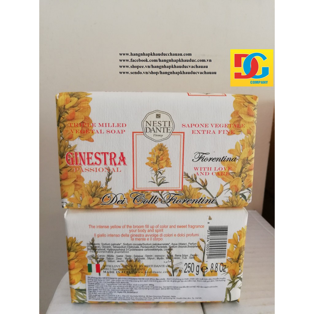 Xà Phòng Tắm Chiết Xuất Từ Hoa Đậu Chổi Nesti Dante 250g/Bánh Ý