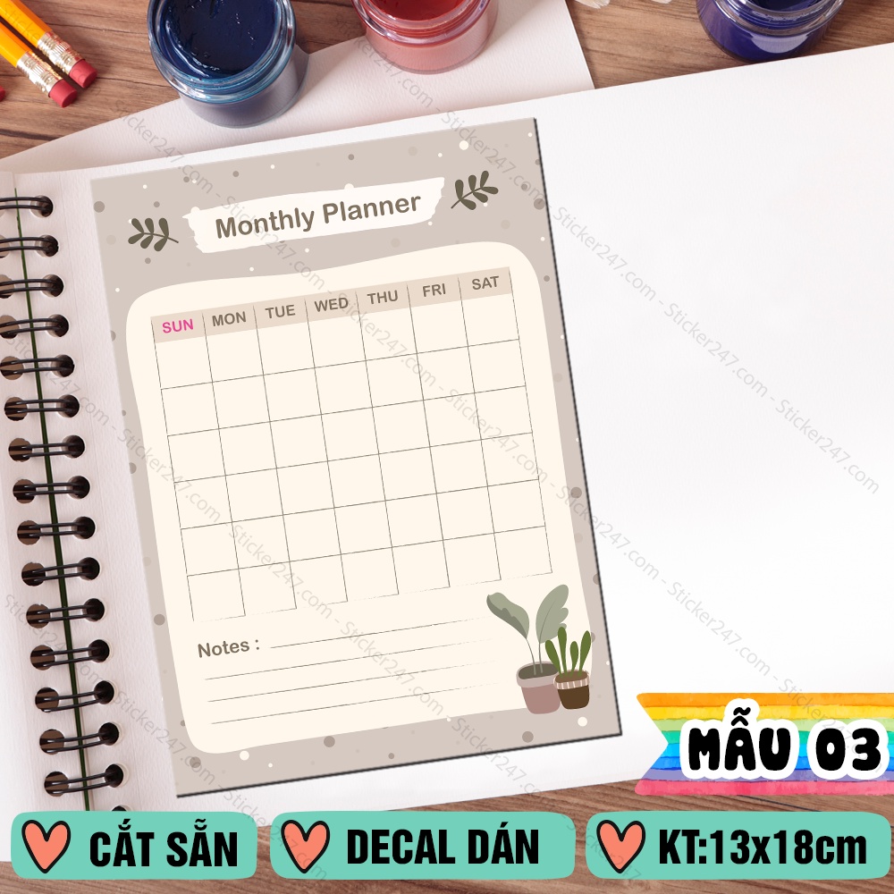 Decal dán Thời Khóa Biểu Timetable 🌈𝑭𝒓𝒆𝒆𝒔𝒉𝒊𝒑 Sticker Dễ Thương Tiện Lợi Ghi Chú Thời Gian Biểu