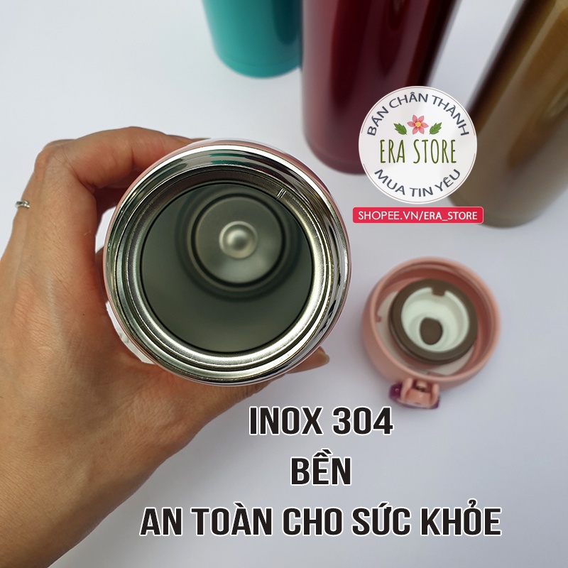 Bình giữ nhiệt 500ml lõi inox 304 an toàn siêu giữ nhiệt thép không gỉ 4 màu sắc xinh xắn nhỏ gọn tiện lợi