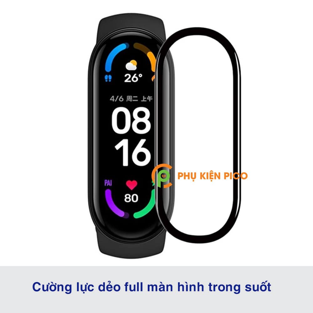 Dán màn hình Mi Band 6 kính cường lực trong suốt - Cường lực Xiaomi Miband 6