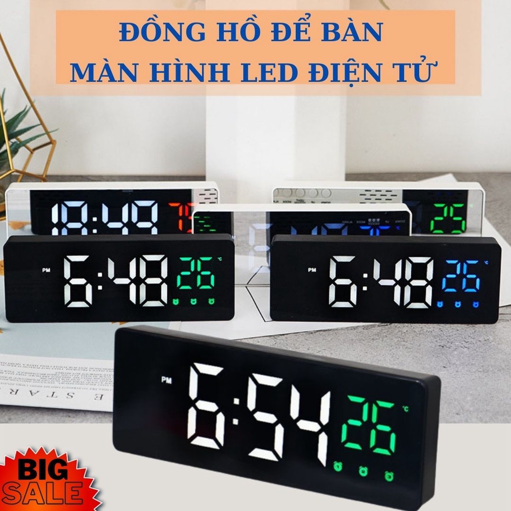 Đồng hồ để bàn điện tử led mini trang trí decor báo thức thông minh DHDB