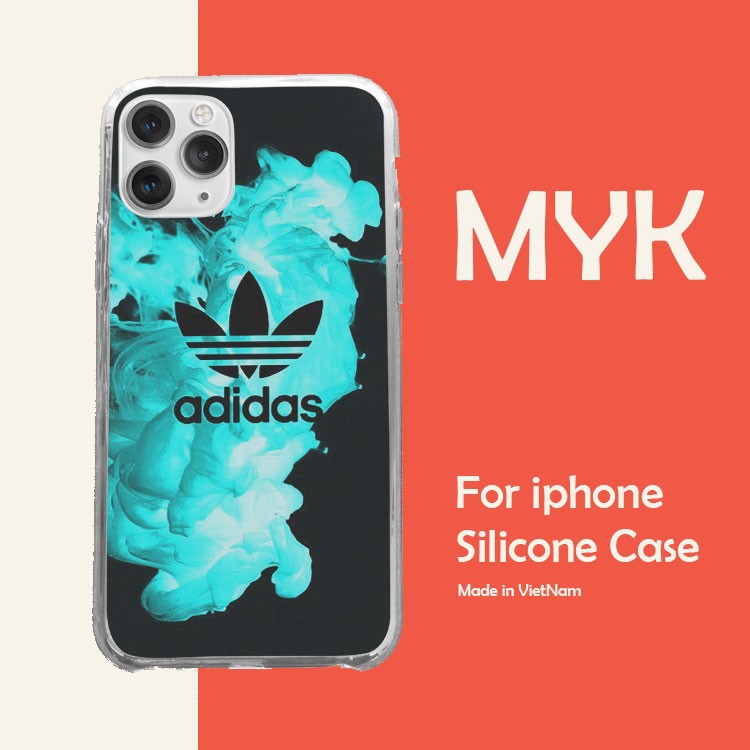 Ốp lưng logo ADIDAS xanh nền đen cho Iphone 5 6 7 8 Plus 11 12 Pro Max X Xr ADIPOD00194