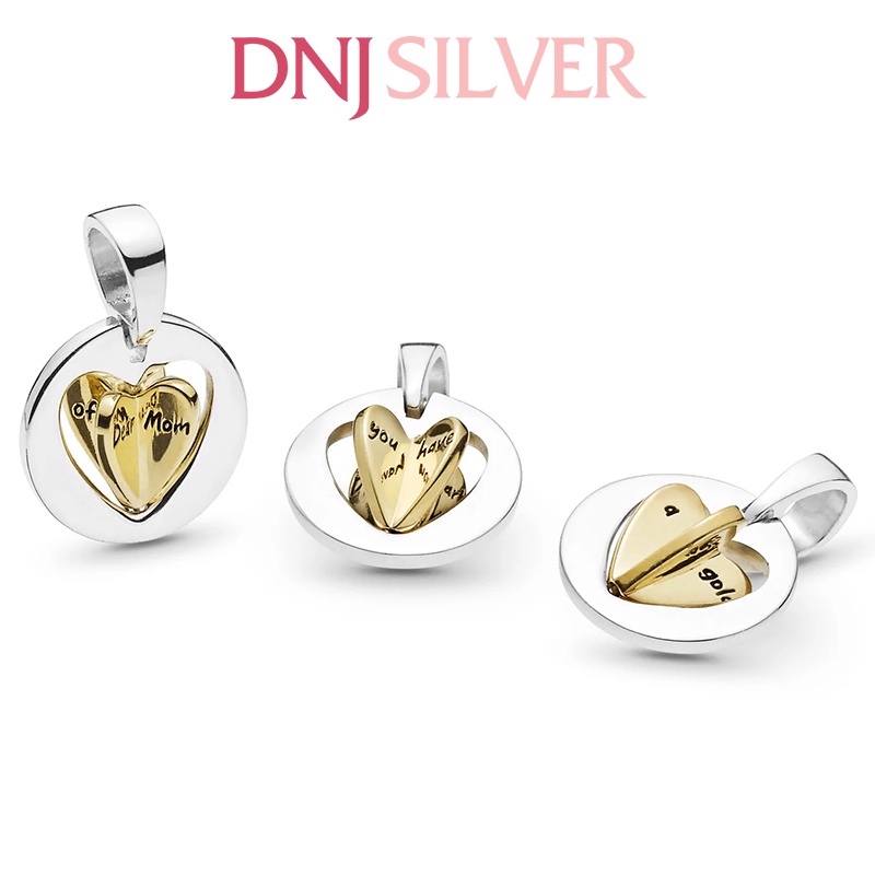 Charm bạc 925 cao cấp, hàng chuẩn bạc - Charm Mum's Golden Heart thích hợp để mix vòng tay charm - DN263