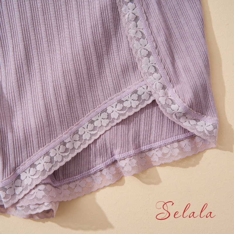 Quần Mặc Váy Selala Gân Tăm Phối Viền Ren Sexy QV05