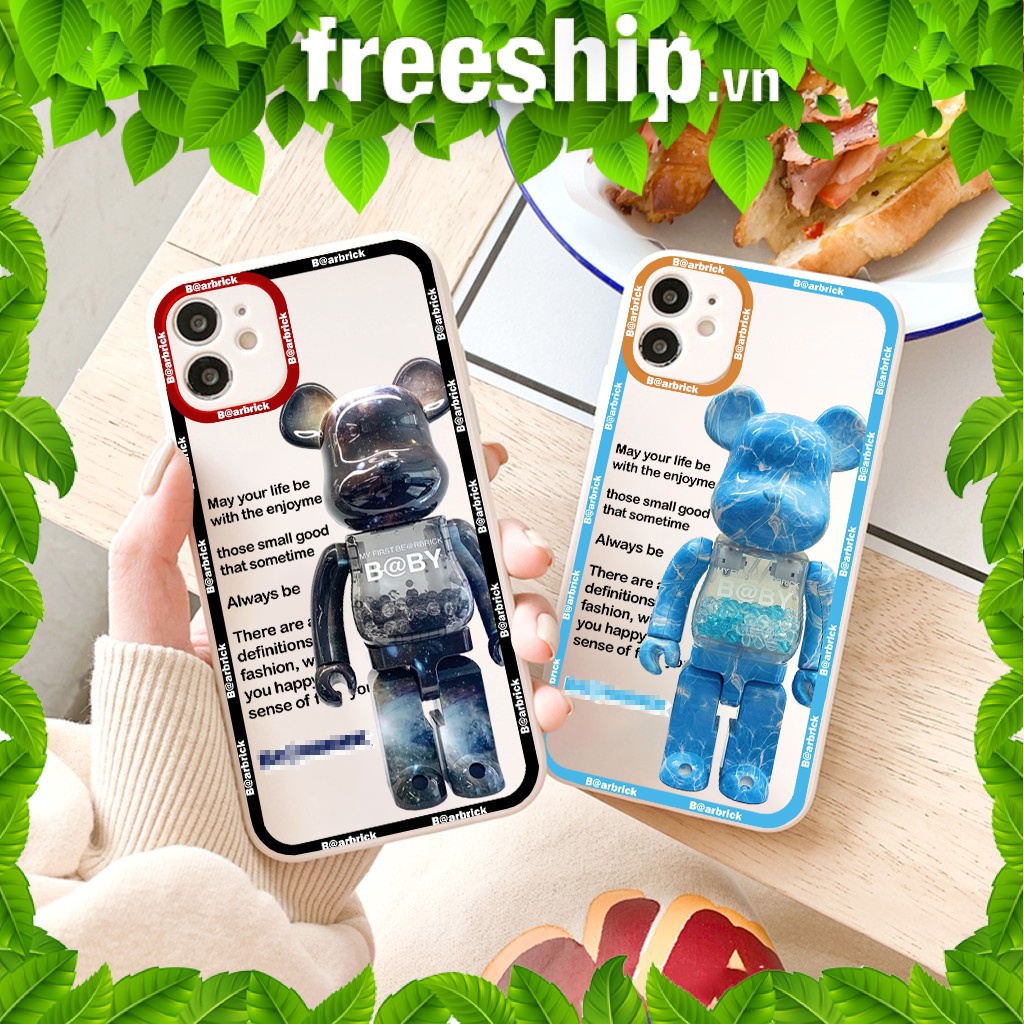 Ốp lưng iphone vuông cạnh ốp iPhone bo camera bảo vệ cam hình Be@rBrick 6plus/6s/7plus/8plus/x/xr/xs/11/12/pro/max E103