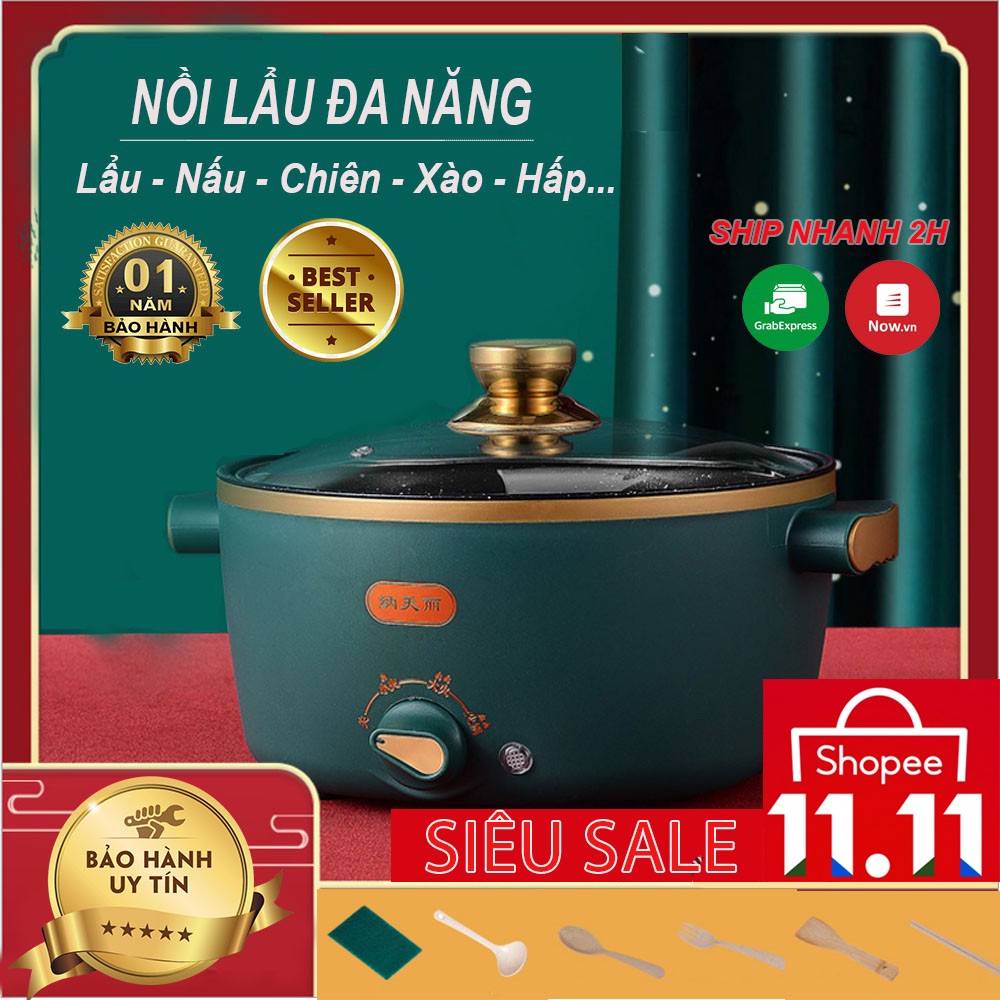 [TẶNG 7 MÓN QUÀ] Nồi Lẩu Điện Đa Năng ARISON (Lẩu, Nấu, Xào, Chiên,Hấp,Nấu Cơm,Nấu Cháo..)Mini Tiện Lợi [FREE EXTRA]