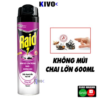 Bình Xịt Côn Trùng Raid KHÔNG MÙI- Chai Xịt Muỗi CHAI LỚN 660ML - Kivo