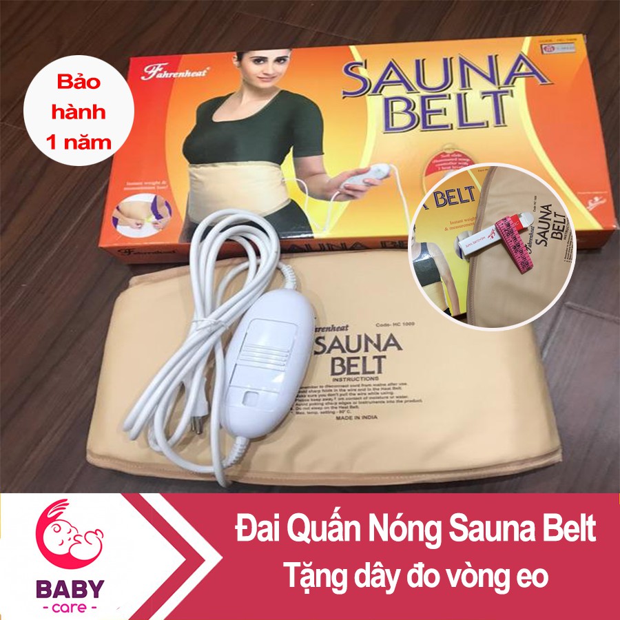 Đai giảm mỡ bụng bằng điện Ấn Độ Sauna Belt  ( Tặng kèm dây đo )