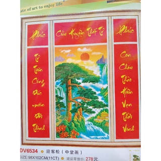 tranh thêu 5d cửu huyền thất tổ dv6534