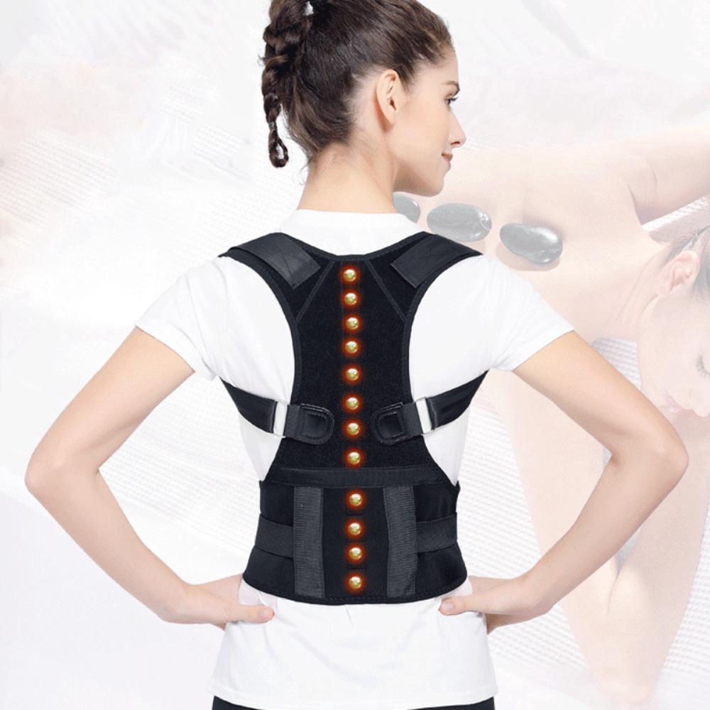 Men Women Posture Corrector Support Magnetic Back Shoulder Brace Belt Adjustable